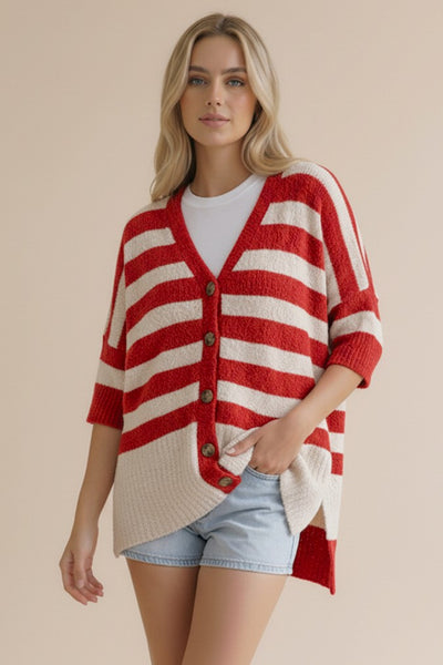 Oversize Stripe Cardigan