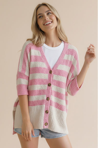 Oversize Stripe Cardigan