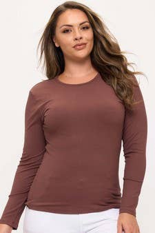 Ribbed Long Sleeve Plus Size