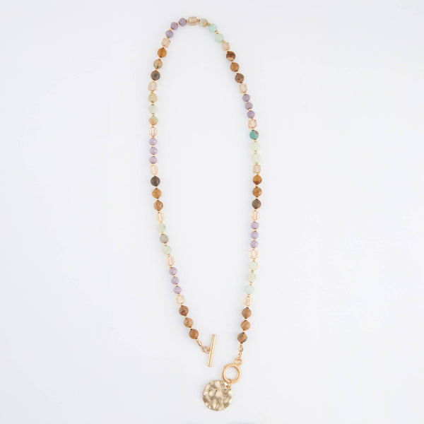 Toggle Necklace 20" Bekah Beaded Jasper + Amazonite