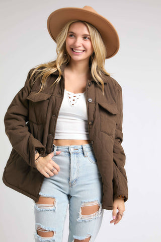 Brown Quilted Jacket
