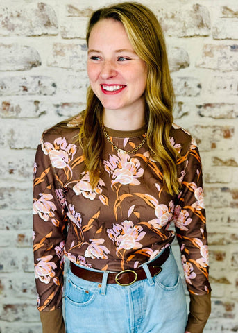 Floral Waffle Long Sleeve