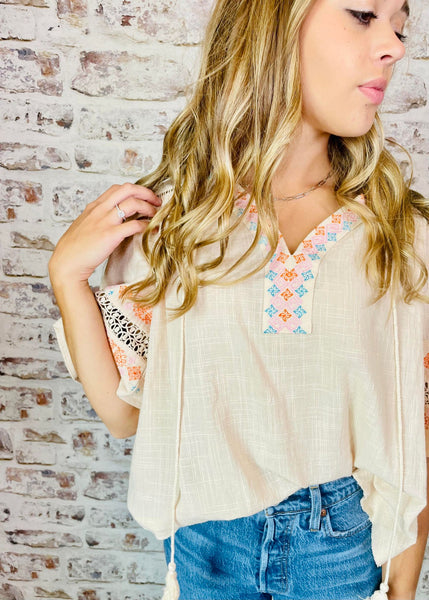 Boho Babe Embroidered Top