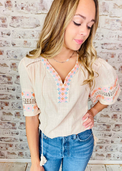 Boho Babe Embroidered Top