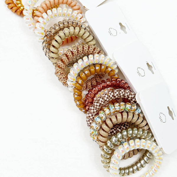 Brown Set Spiral Hair Ties