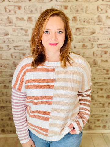 Stripe Blocked Knit Sweater