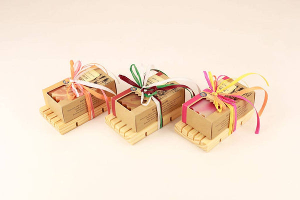 Gift Set | Wooden Soap Dish with Goat Milk Soap