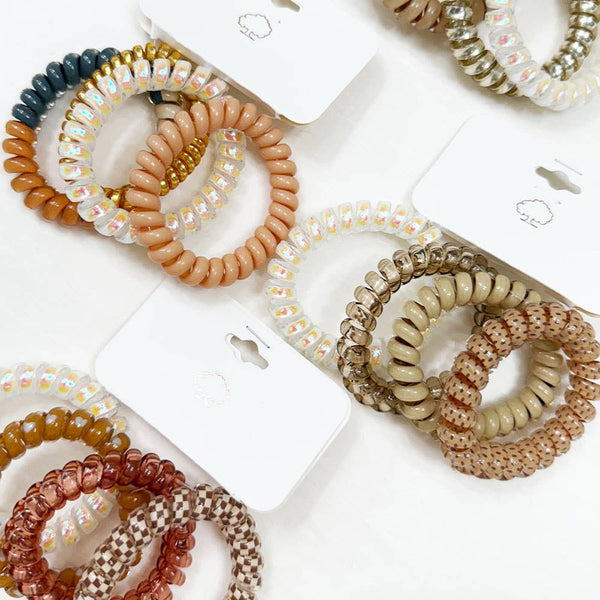 Brown Set Spiral Hair Ties