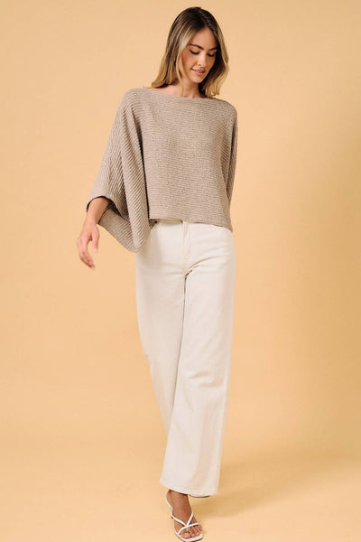 Boat Neck Knit Dolman Top