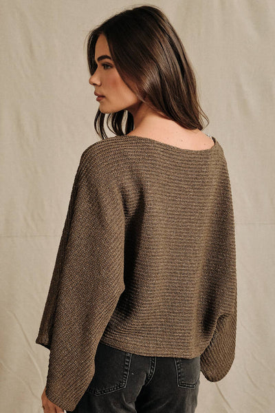 Boat Neck Knit Dolman Top