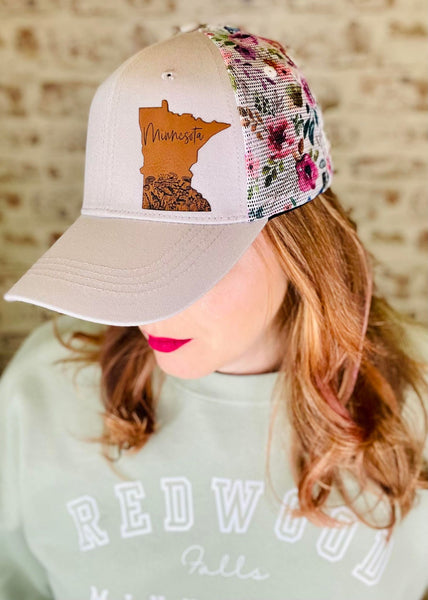 Minnesota Trucker Hat, leather patch