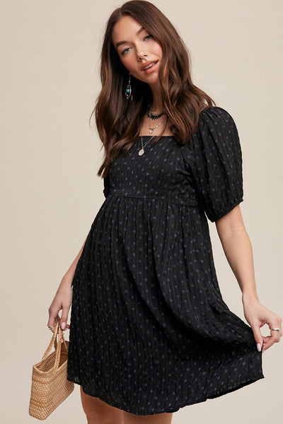 Dot Puff Sleeve Dress