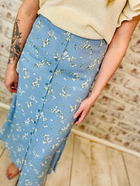 Floral Button Skirt