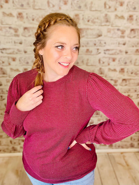 Round Neck Ribbed Solid Sweater