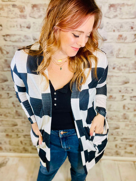 Black & White Checker Cardigan