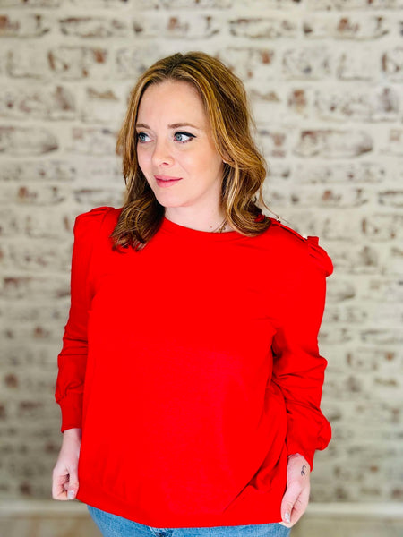 Fiery Red Button Tab Top