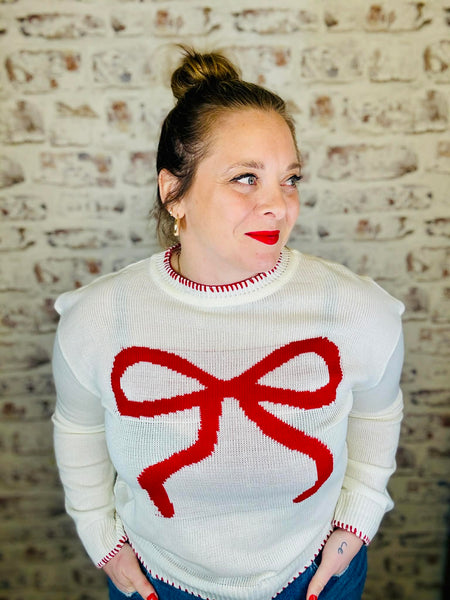 Ivory Bow Sweater