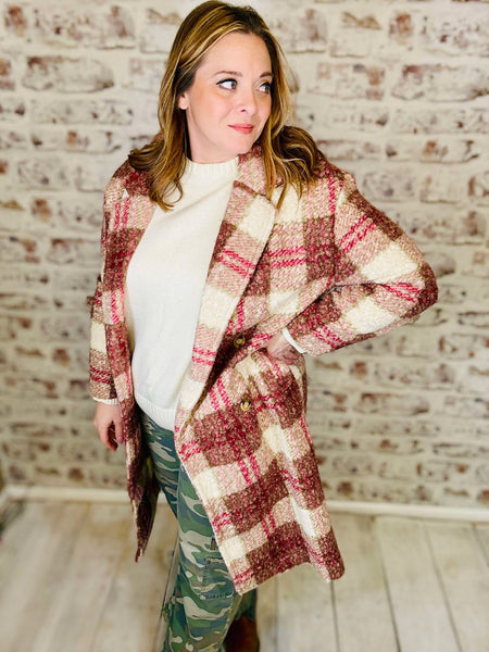 Oversized Plaid Coat