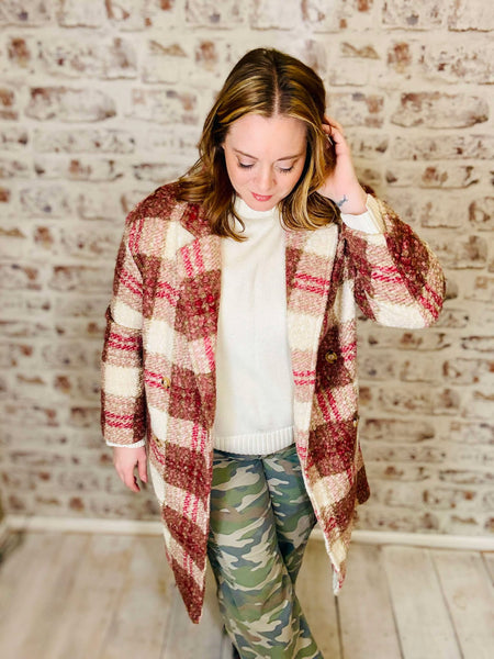 Oversized Plaid Coat