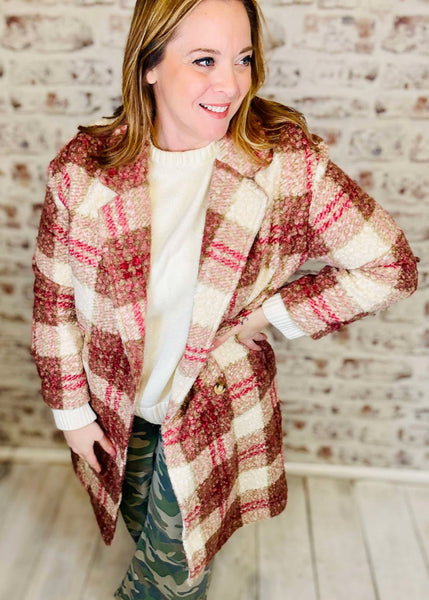 Oversized Plaid Coat