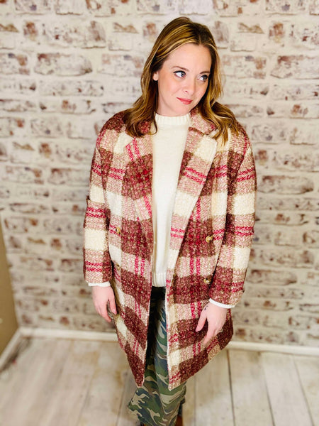 Oversized Plaid Coat