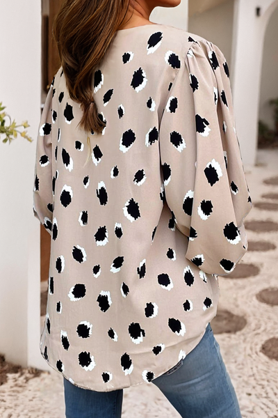 Leopard V Neck Blouse