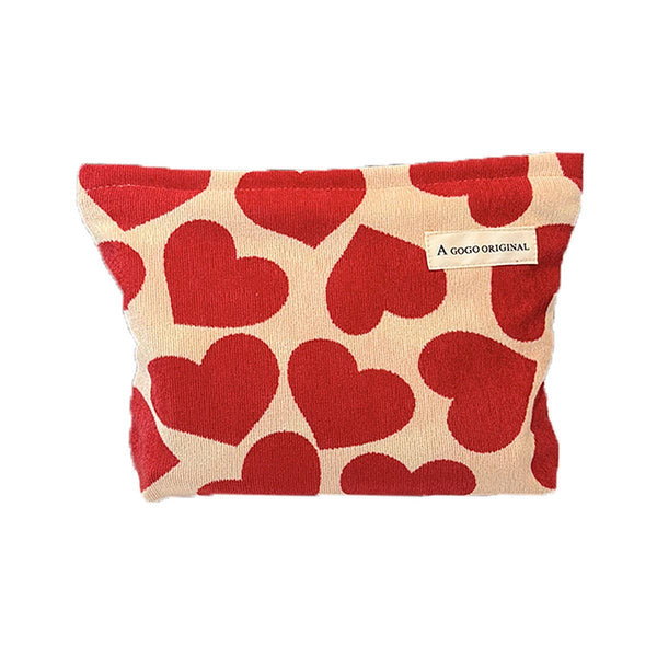 Corduroy Heart Makeup Bag