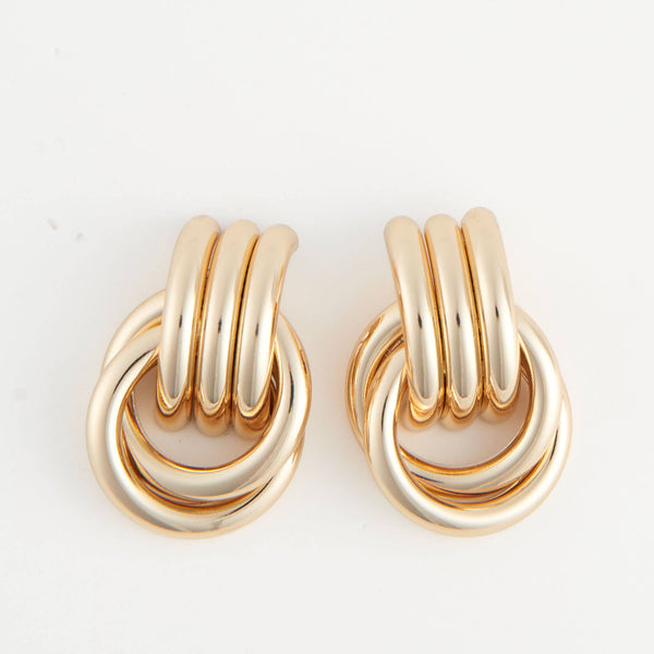 Stud Earrings Interlocking Triple Knot