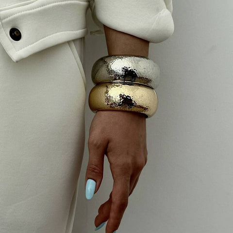 chunky silver and gold bracelet a classic or casual look