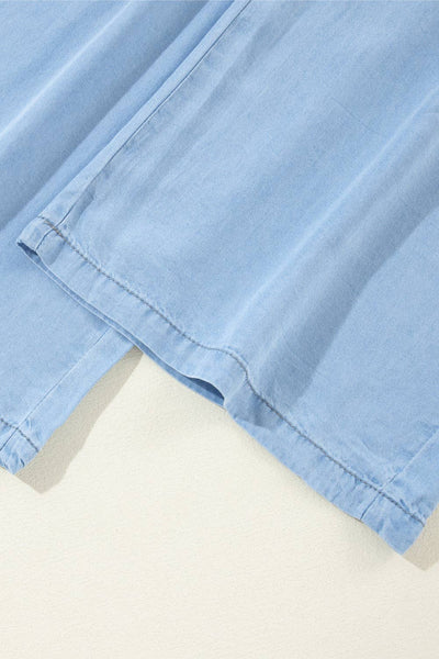 Wide Leg Chambray Pants