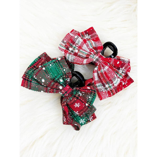 Christmas Bow Claw Clip