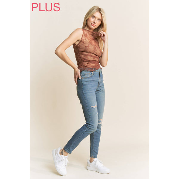 Lace High Neck Tank