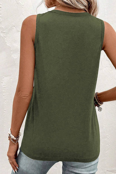 Henley Olive Tank Top