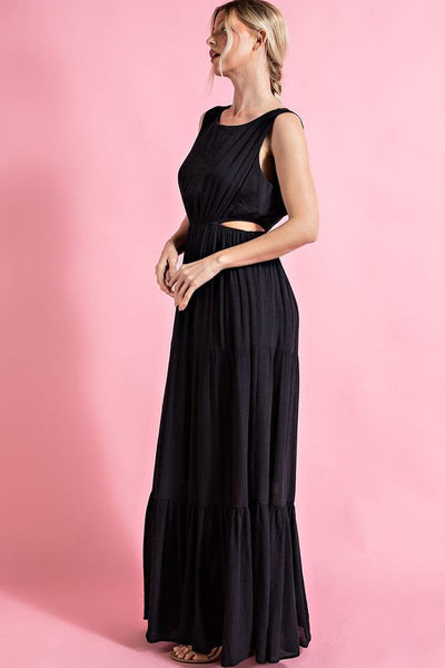 Black Maxi Dress with Side Slits