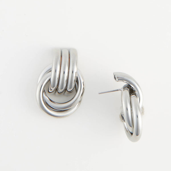 Stud Earrings Interlocking Triple Knot