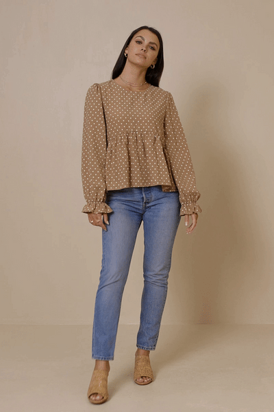 Polka Dot Peplum Top