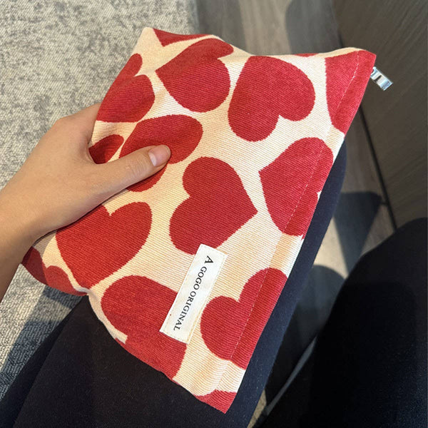 Corduroy Heart Makeup Bag
