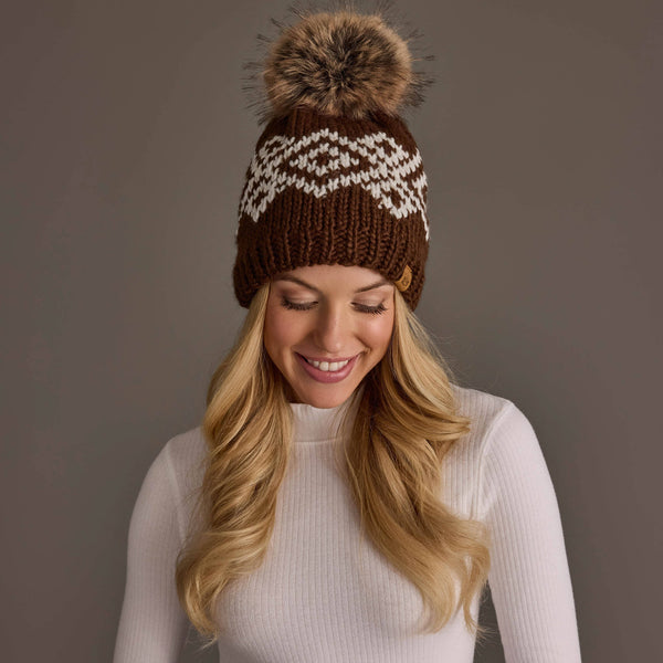Brown & White Hat
