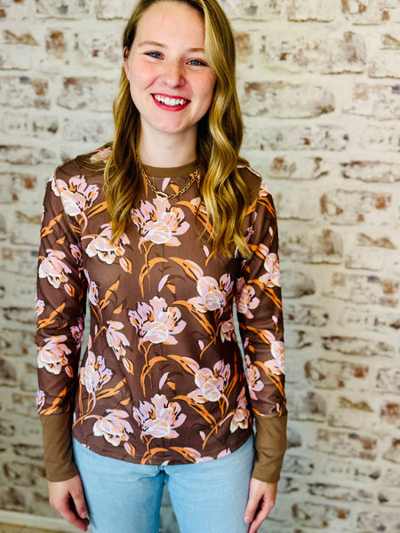Floral Waffle Long Sleeve
