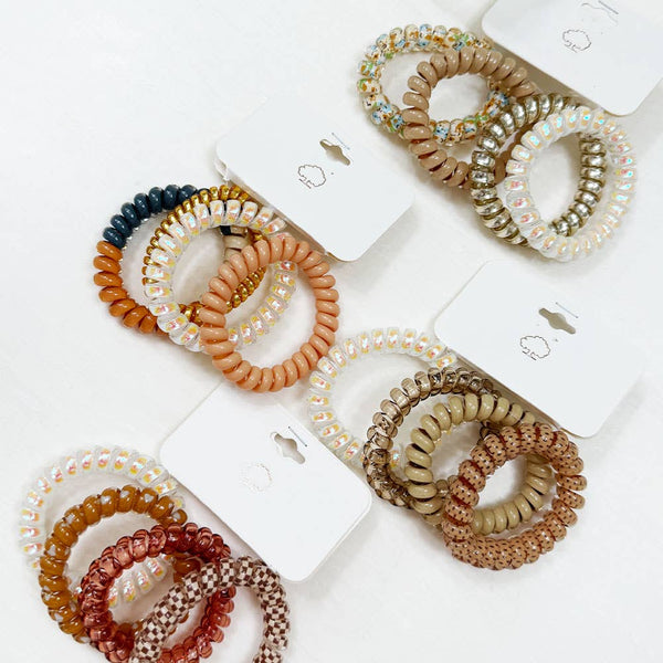 Brown Set Spiral Hair Ties