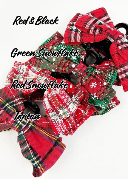 Christmas Bow Claw Clip