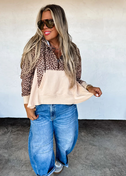 Cheetah Zip Pullover