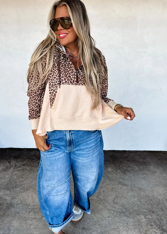 Cheetah Zip Pullover