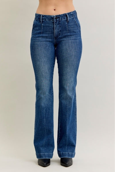 Trouser boot cut denim blue jeans by Judy Blue