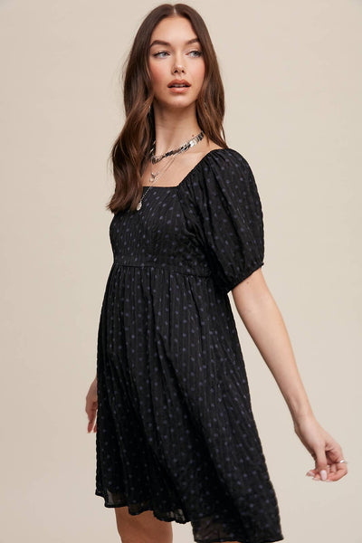 Dot Puff Sleeve Dress