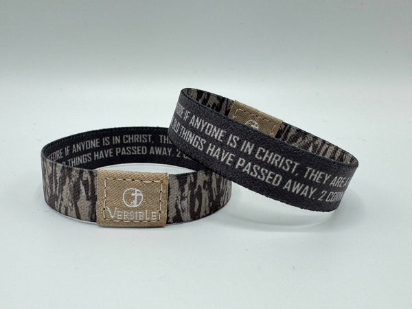 Versible® Wristbands - Tree Bark Camo / 2 Corinthians 5:17