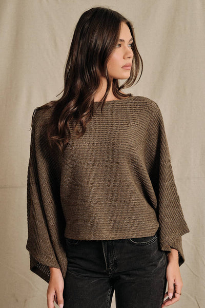 Boat Neck Knit Dolman Top