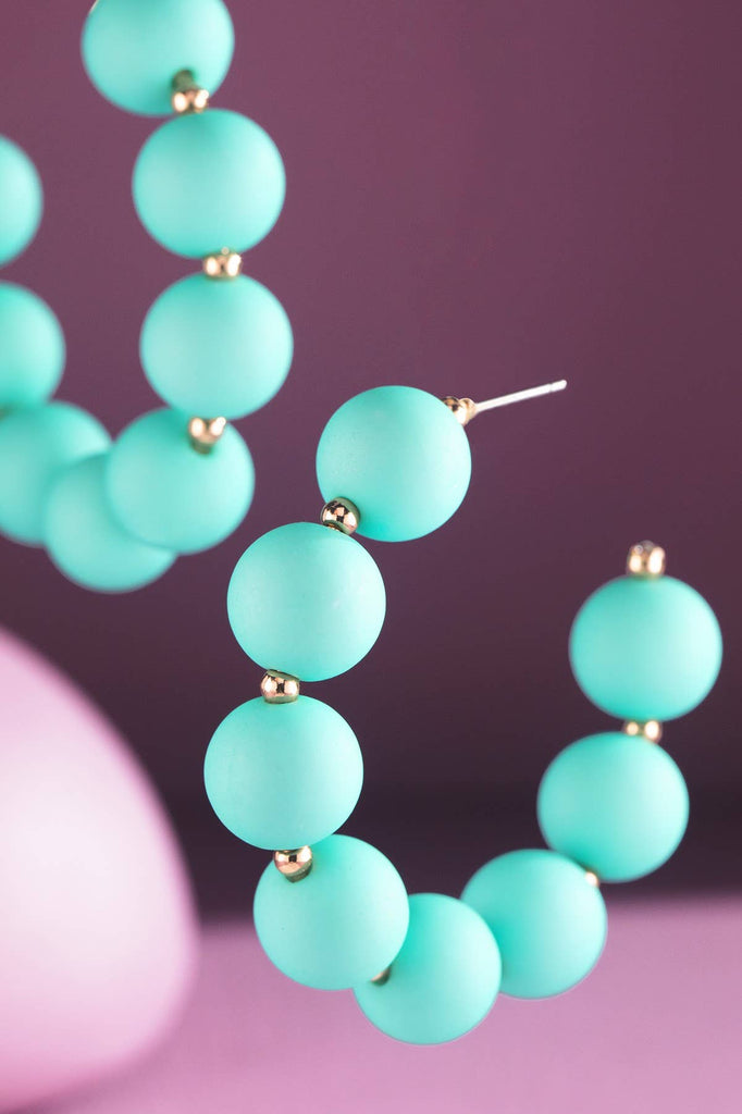 Acrylic Ball Hoop Earring
