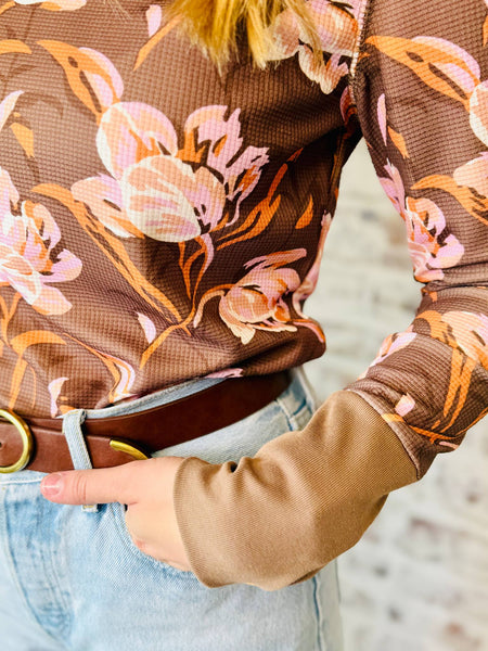 Floral Waffle Long Sleeve