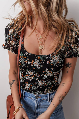 Short Puff Sleeve Bodysuit